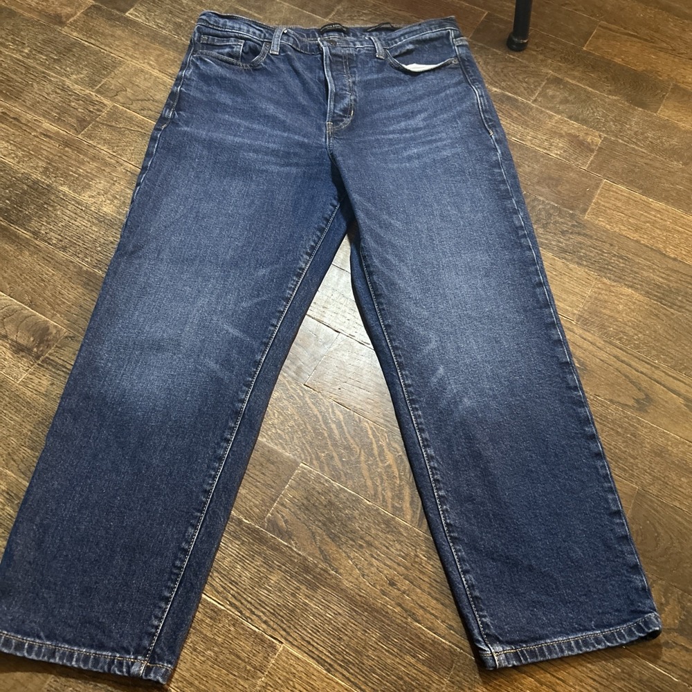 Banana Republic High Rise Straight Jeans Womens 31x26 Premium Denim Button Fly